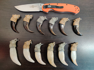 Превью Коготь медведя с головой из металла