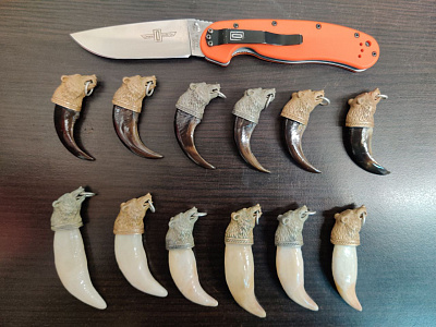 Превью Коготь медведя с головой из металла