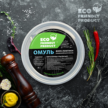 Фото Омуль филе-ломтики слабой соли в масле 200гр